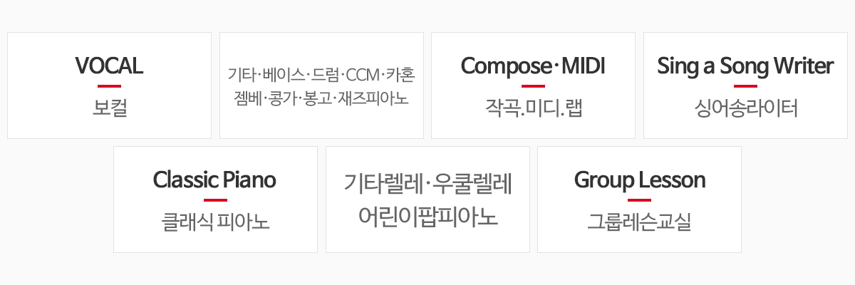 애플실용음악학원_분야